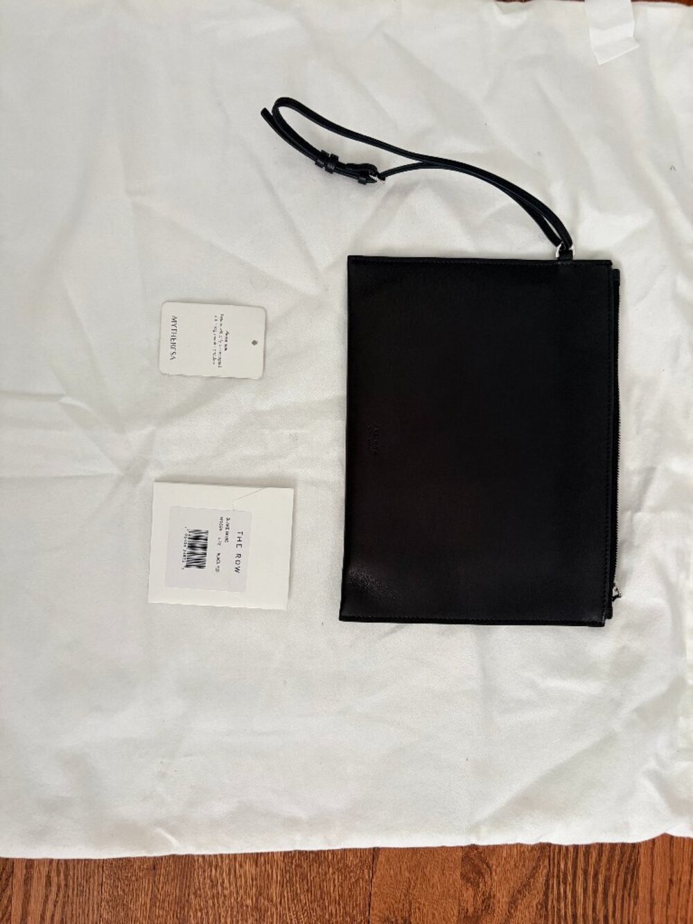 The Row Wristlet Pouch in Black Ans
